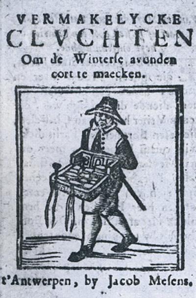 Boekjes met moppen werden door marskramers langs de deur verkocht.  J. Verberckmoes, Schertsen, schimpen en schateren […]. Nijmegen, 1998, p. 215.