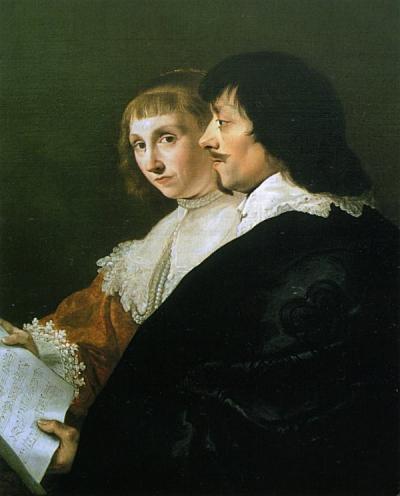 Dubbelprotret van Constantijn Huygens en zijn vrouw Susanna van Baerle, omstreeks 1635.  In: René van Stipriaan, Volle leven, 158 (Kon. Kabinet van schilderijen, Mauritshuis Den Haag).