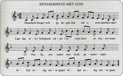 De melodie van het kerstlied Illibata ter beata Jesus natalitia, waarop Lodenstein zijn gedicht Eensaaemheyd met God schreef.  Jodocus van Lodenstein, Uyt-spanningen Ed. L. Strengholt e.a., Utrecht, 2005, p. 605.