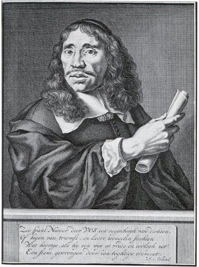 Dit portret van Vos, gemaakt door Karel Dujardin, stond afgedrukt in het tweede deel van Vos’ verzamelde gedichten, dat in 1662 verscheen. Het onderschrift is van Vondel.  Jan Vos, Toneelwerken. (editie W.J.C. Buitendijk). Van Gorcum, Assen / Amsterdam 1975, p. *3