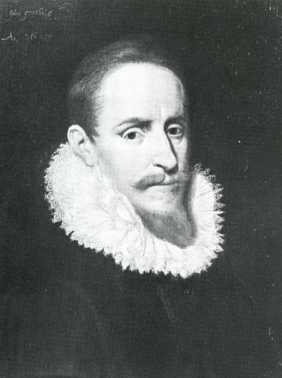 Hugo de Groot in 1617, afgebeeld door een anonieme schilder  H.W. van Tricht e.a. (eds.), De briefwisseling van Pieter Corneliszoon Hooft (eerste deel). Tjeenk Willink/Noorduijn, Culemborg 1976, p. t.o. 449