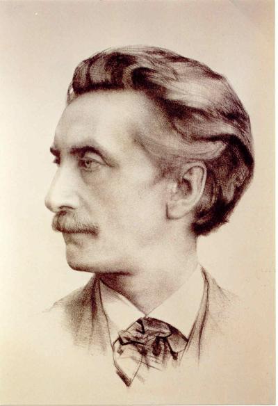 Portret van Multatuli, door August Allebé/L. Mertens (1874).