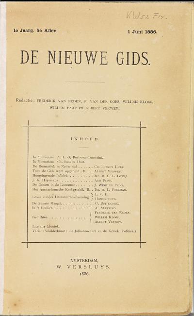 De Nieuwe Gids, 1886