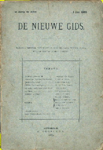 Titelpagina van de eerste aflevering van De Nieuwe Gids, 1 oktober 1885.