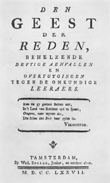 Het werk dat Jozef de Wolf in diskrediet zou brengen, Den geest der reden.
