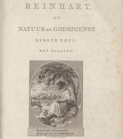 Uitsnede van titelblad van 'Reinhart, of natuur en godsdienst', Elisabeth Maria Post, 1791-1792 