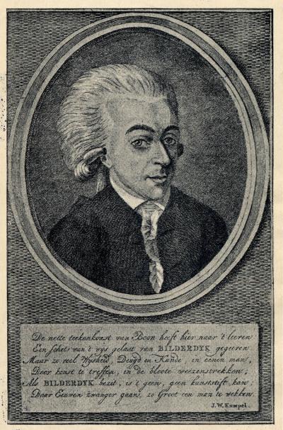 Portret van Willem Bilderdijk (uit: R.A. Kollewijn: "Bilderdijk: zijn leven en zijn werken". Amsterdam: Van Holkema & Warendorf, 1891, dl. 1, frontispice)