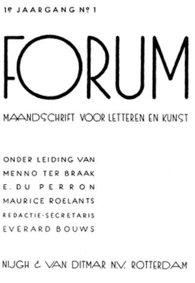 De cover van het eerste nummer van Forum