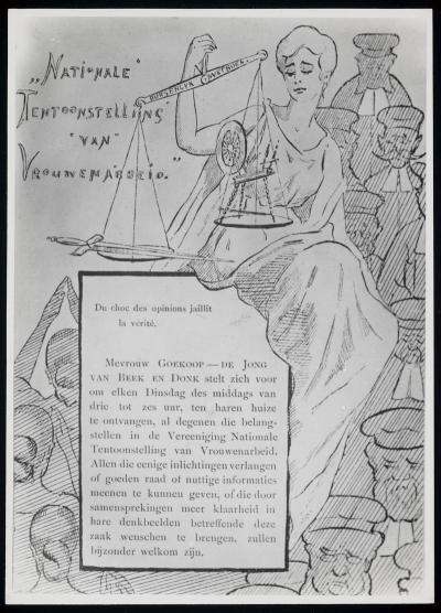 Oproep tot vergadering voor de Tentoonstelling Vrouwenarbeid (1898)