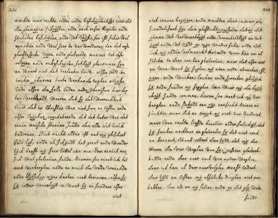 In 1705, lang na het overlijden van Alijt, kopieerde een zuster in Galilea haar laatste brief. Tot op heden is dit het enige handschrift van Alijts Brief uit ballingschap dat is overgebleven. Linksboven zie je het laatste deel van het citaat dat op de webpagina staat. (Universiteitsbibliotheek Gent BHSL.HS.3854, fol. 221-222)
