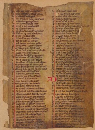 Fragment van een handschrift van de Roman van Walewein