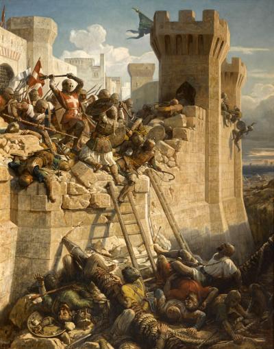 Ook in de eeuwen na Maerlant bleef de val van Akko kunstenaars boeien. Zo schilderde de Fransman Dominique Papety (1815-1849) de gebeurtenis als een heroïsche strijd waarin de laatst overgebleven christenen als leeuwen vochten op de vestingmuur.