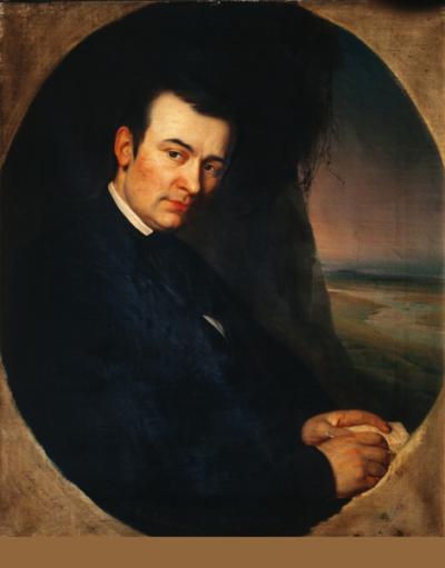 Portret van Prudens van Duyse door Eugène Van Maldeghem, 1844