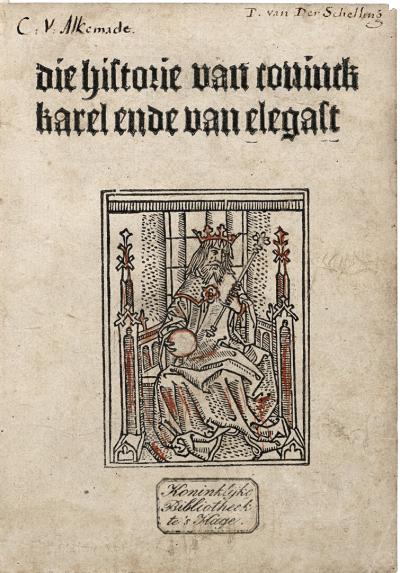 Titelpagina van Karel ende Elegast (KB, nationale bibliotheek van Nederland)