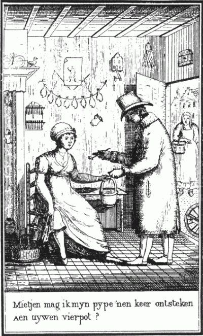 Afbeelding in Karel Broeckaert, Jellen en Mietje (ed. J. Huyghebaert). Brussel, Facultés Universitaires Saint-Louis, 1992 (facsimile van uitgave 1816).
