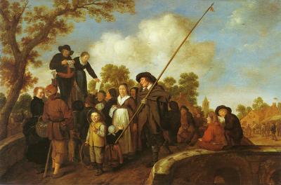 Schilderij van Jan Miense Molenaer, Der Bänkelsänger