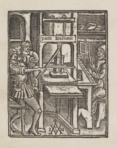 Een zestiende-eeuwse drukpers