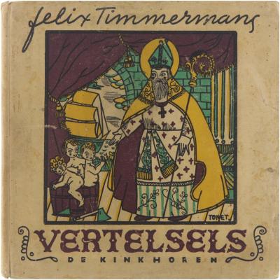 Voorplat van Felix Timmermans' Vertelsels III uit 1945, met daarin het verhaal 'Sint-Nicolaas en de drie kinderen’.