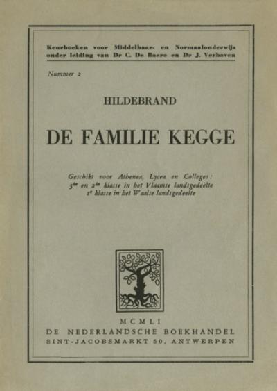 Omslag van De familie Kegge. Uitgave: 8e druk 1951.