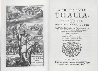 Titelblad met prent van Afrikaense Thalia uit de druk van 1678. 
