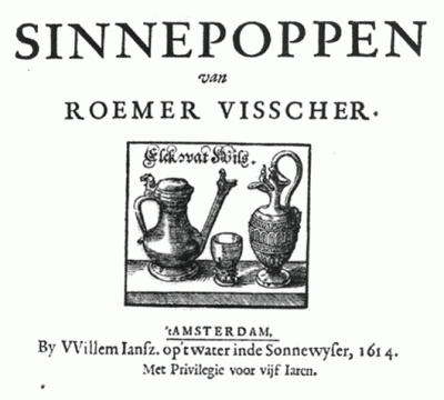 Titelpagina van Sinnepoppen, 1614.