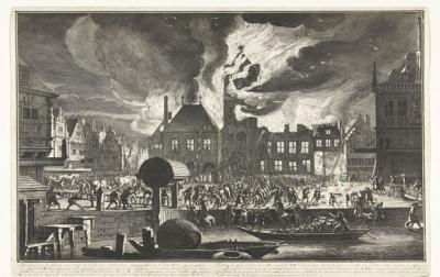 De brand in het Oude Stadhuis van Amsterdam in 1652.