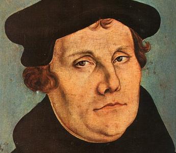 Martin Luther, portret door Lucas Cranach de Oudere uit 1529.  Florence, Galleria degli Uffizi.