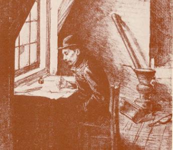 Multatuli in Brussel, schrijvend aan de Max Havelaar.
