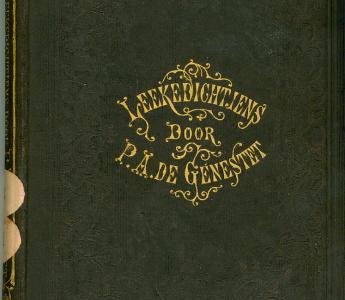 Omslag van P.A. de Génestet, Leekedichtjens. Rijmen en dichten zoo oude als nieuwe. Kruseman, Haarlem 1860.