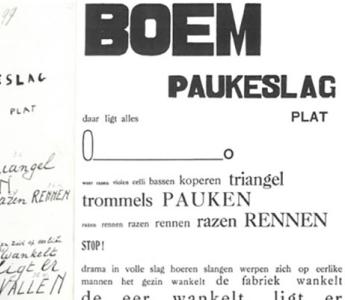 Onderdeel van Paul van Ostaijens gedicht ‘Music-Hall’, uit de bundel Bezette Stad (1920). 