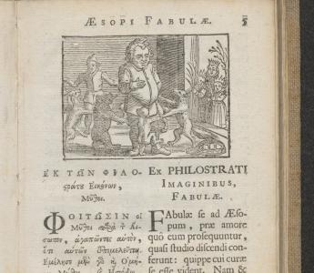 Pagina uit: "Fabulæ Æsopi Græce et Latine, nunc denuo selectæ", 1726