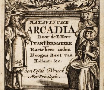 Titelpagina van Heemkerk's Batavische Arcadia, editie uit 1707
