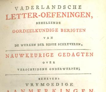 Vaderlandsche Letter-oefeningen, 1761