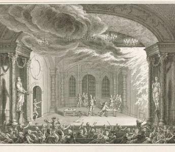  Uitslaande brand op het toneel van de Amsterdamse schouwburg, 1772