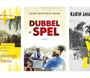 drie omslagen van Surinaamse en Caraïbische boeken