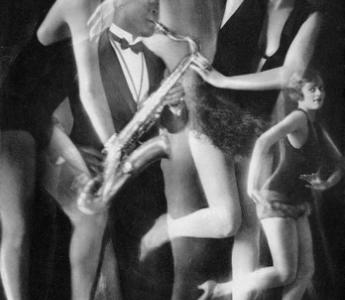 ‘Charleston’, 1927. Fotocollage van de Duitse fotografe Yva (Else Neuländer, 1900-1942), die mooi de schwung van de jazztijd laat zien.