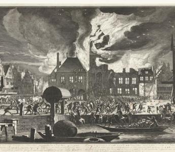De brand in het Oude Stadhuis van Amsterdam in 1652.