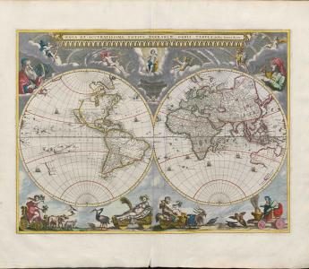 Afbeelding 2 - Wereldkaart in de Atlas maior van Joan Blaeu.