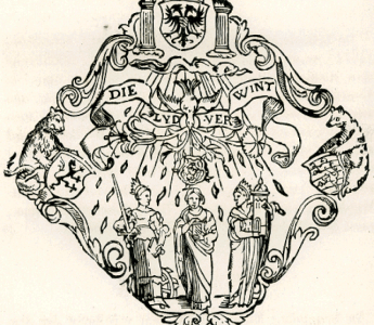 Blazoen van rederijkerskamer De Drie Santinnen.