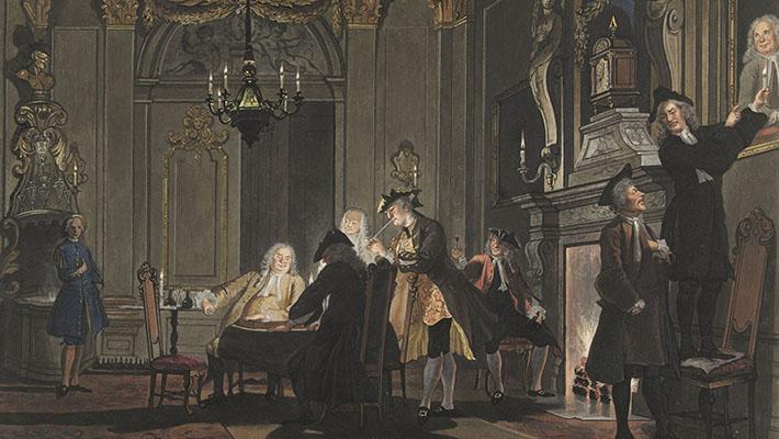 Sara Troost (naar Cornelis Troost), Vrienden raakten in gesprek, 1769. Rijksmuseum.