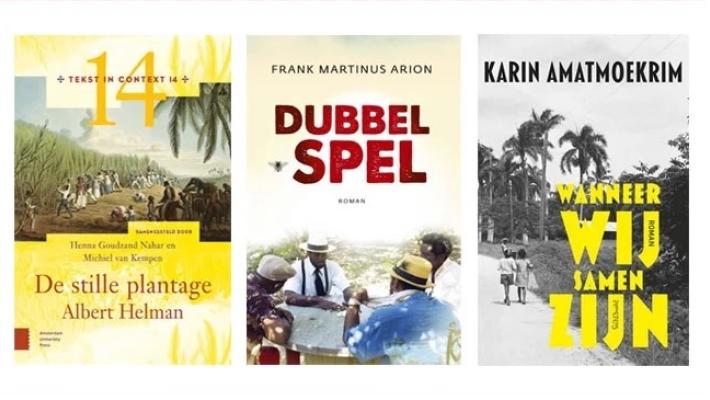 drie omslagen van Surinaamse en Caraïbische boeken