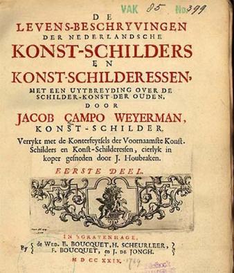Een van de historische overzichtswerken die Weyerman schreef, De Levensbeschryvingen der Konstschilders.