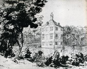 Hofwijck omstreeks 1660, getekend door Constantijn Huygens jr.  Hofwijck, ed. Van Strien/Van de Leer, Zutphen, Walburg Pers, 2002, p. 100