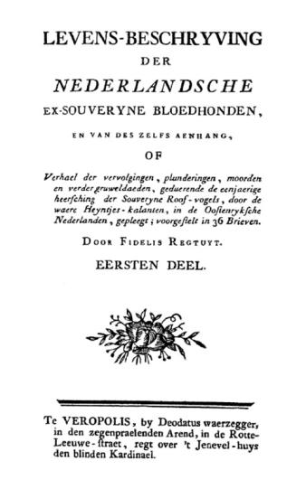 Levens-beschryving der Nederlandsche ex-souvereyne bloedhonden
