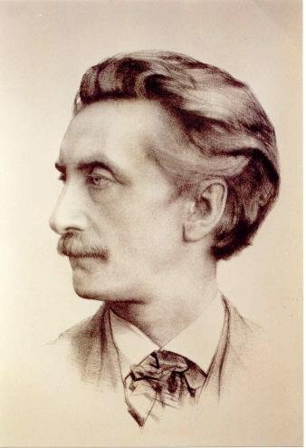 Portret van Multatuli, door August Allebé/L. Mertens (1874).