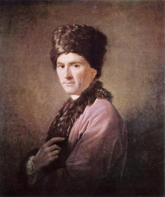 Portret van Jean-Jacques Rousseau in Armeens kostuum door Allan Ramsay, 1766.