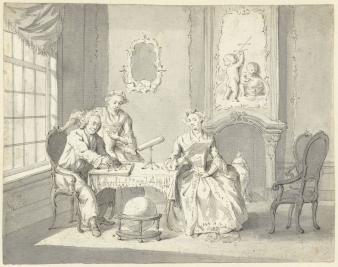 Bij een sterrenkundige, Gerrit Zegelaar (mogelijk), 1729 - 1794 