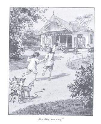 ‘Een slang, een slang!’, tekening door C. Jetses