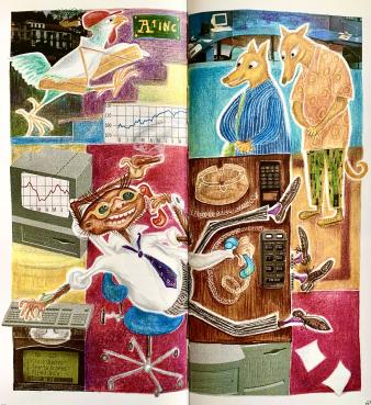 Illustratie uit 'Anansi tussen god en duivel' van Noni Lichtveld