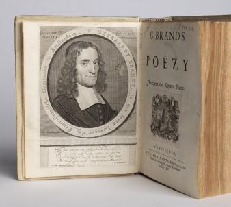Gegraveerd portret van Geeraardt Brandt in zijn verzameld werk uit 1725-1727.